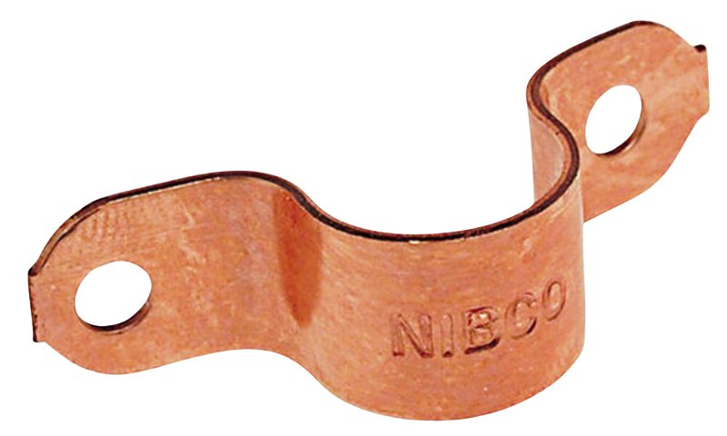 Nibco C624 Series W02010D Tube Strap, 3/8 in Opening, Copper, Nail, Screw Mounting
