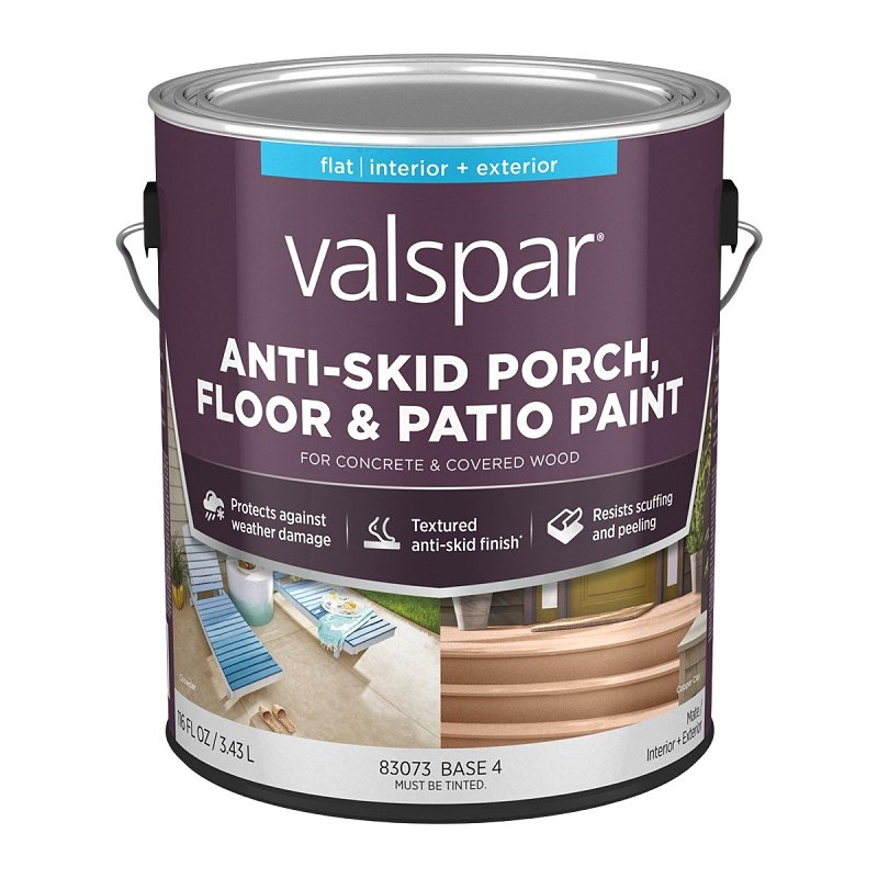 Valspar 024.0082033.007 Porch and Floor Paint, Base 4, 1 gal, 100 sq-ft/gal Coverage Area