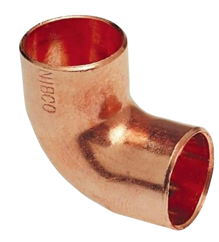 Nibco W01430T Pipe Elbow, 1/4 in, Sweat, 90 deg Angle, Copper