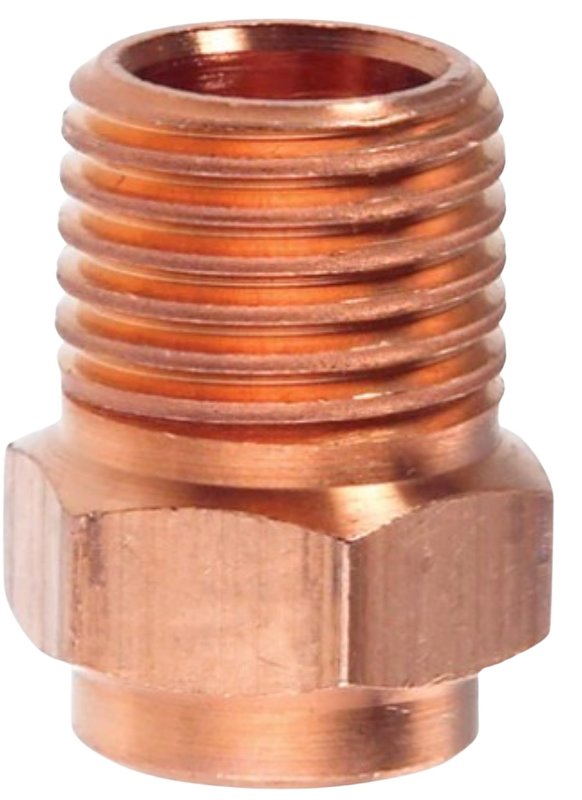 Nibco 604 Series W01170C Pipe Adapter, 1/4 in, Sweat x MPT, Copper, 912 psi Pressure