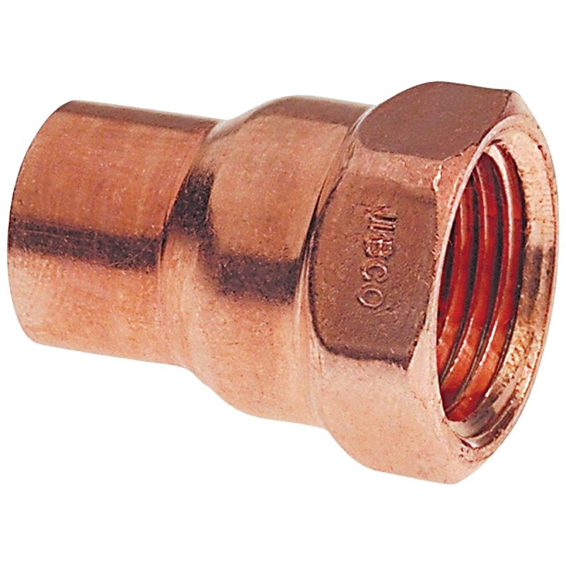 Nibco U603 Series W01301C Pipe Adapter, 1/4 in, Sweat x FPT, Copper, 912 psi Pressure