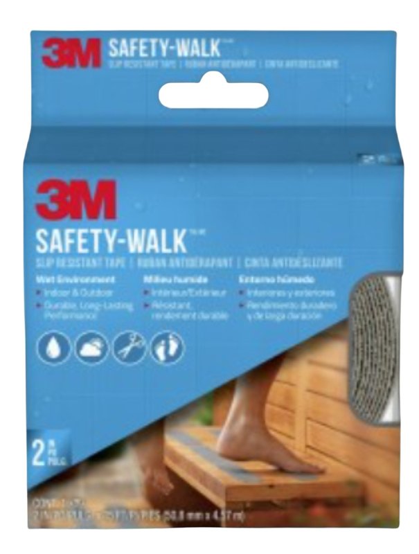 3M Safety-Walk 7647NA Tread, 180 in L, 2 in W, Gray