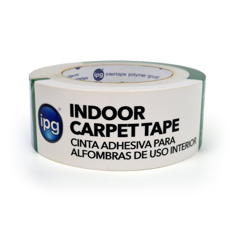 IPG 9970 Double-Sided Carpet Tape, 36 yd L, 1-7/8 in W, Vinyl Backing, White