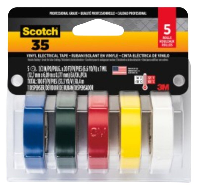 Scotch 10457 Electrical Tape Kit, PVC Backing