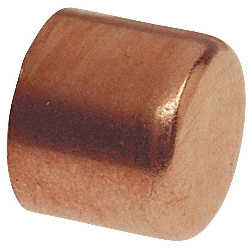Nibco CP617 Series W01850J Tube Cap, 1/2 in, Sweat, Copper, 722 psi Pressure