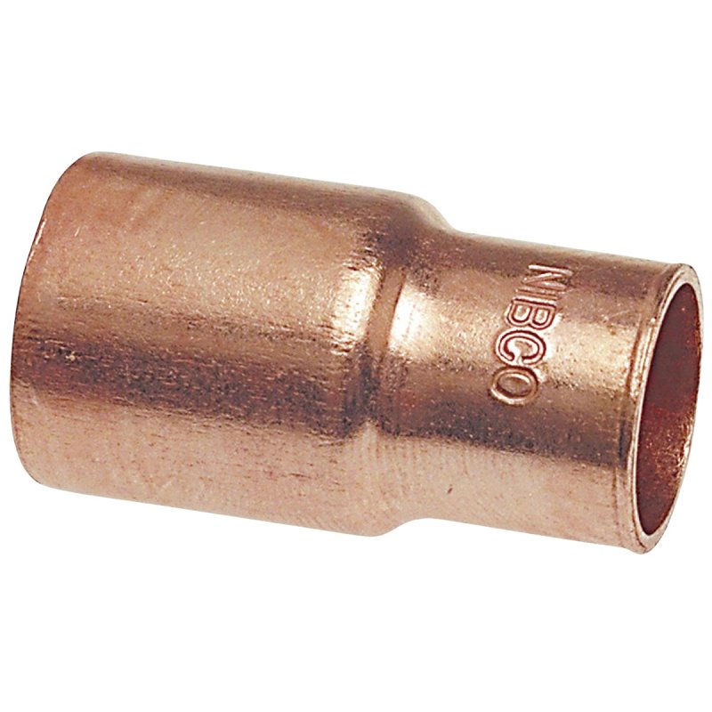 Nibco 600 Series W00870C Reducing Pipe Coupling, 1/2 x 3/8 in, FTG x Sweat, Copper, 700 psi Pressure