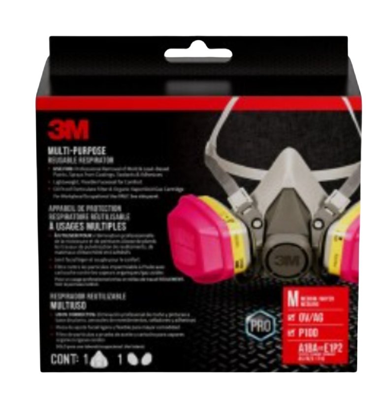 3M 62023HA1-C Valve Respirator, M Mask, P100 Filter Class, Dual Cartridge
