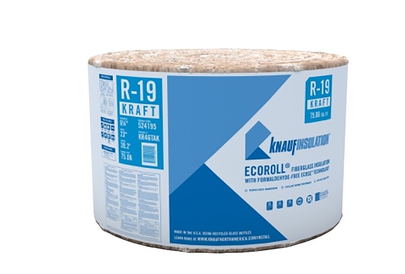 Knauf Insulation KR46TAK Kraft Faced Insulation, 39.16 ft L, 23 in W, R19 R-Value, Fiberglass