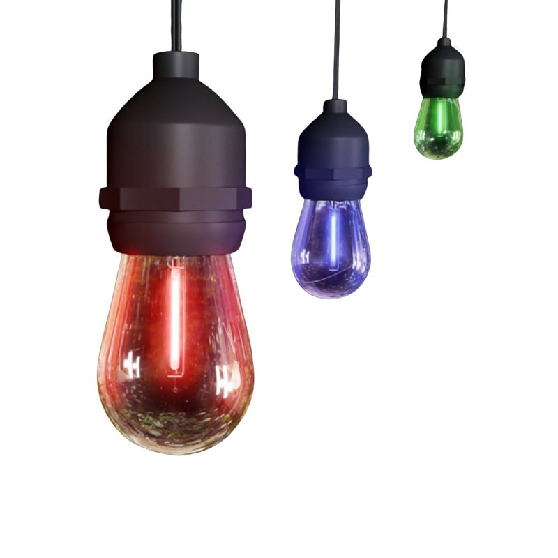 Feit Electric SL24-12/RGBW/WFIL Multi-Color LED String Light, Includes Remote Control, 120 V, 3.5 W, 12-Lamp, 24 ft L