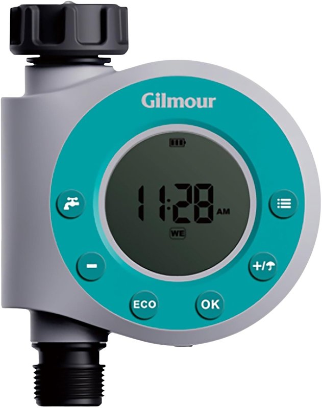 Gilmour Mfg 856006-1001 Single Spigot Electronic Timer, 1-Zone, 2 min Cycle, LCD Display