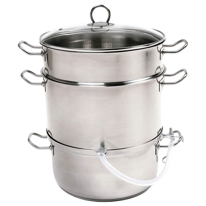 Norpro 619 Steamer and Juicer, 11 L Steamer Insert, 3.8 L Juice Container, 6.75 L Water Pot, Stainless Steel