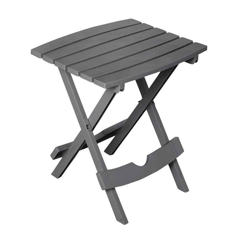 Adams Quik-Fold 261926 Side Table, 15-1/4 in W, 17-3/8 in D, 19-3/4 in H, Polypropylene Frame, Rectangular Table