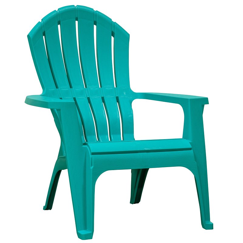 Adams RealComfort Adirondack Chair, 30 in W, 32-1/2 in D, 37-1/2 in H, Polypropylene Seat, Teal Frame