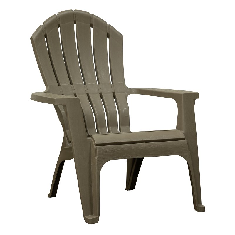 Adams RealComfort Adirondack Chair, 32-1/2 in D, 37-1/2 in H, Polypropylene Seat, Portobello Frame