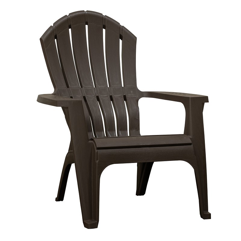 Adams RealComfort Adirondack Chair, 32-1/2 in D, 37-1/2 in H, Polypropylene Frame, Earth Brown Frame