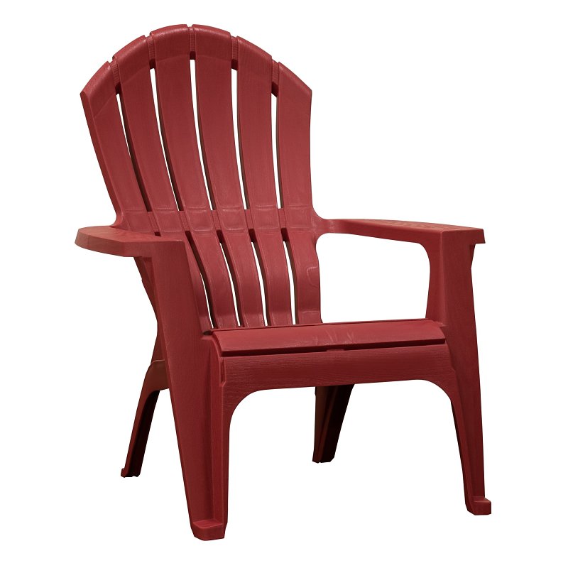 Adams RealComfort Adirondack Chair, 30 in W, 32-1/2 in D, 37-1/2 in H, Polypropylene Seat, Merlot Frame