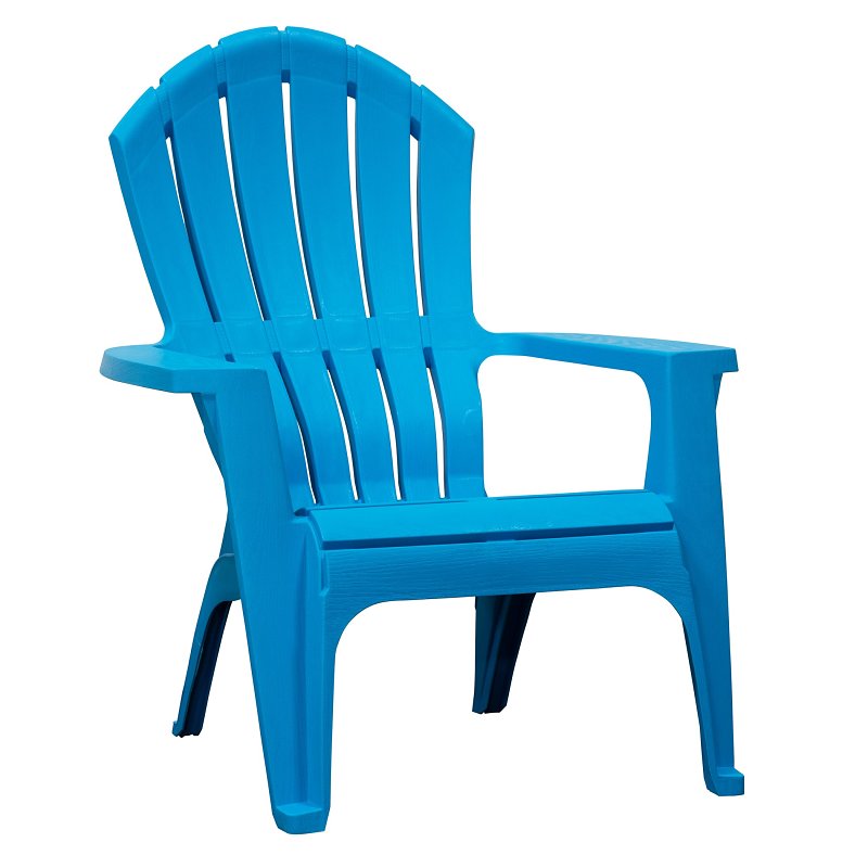 Adams RealComfort Adirondack Chair, 30 in W, 32-1/2 in D, 37-1/2 in H, Polypropylene Frame, Pool Blue Frame