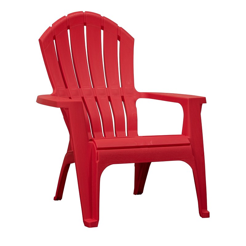 Adams RealComfort  Adirondack Chair, 32-1/2 in D, 37-1/2 in H, Polypropylene Seat, Cherry Red Frame