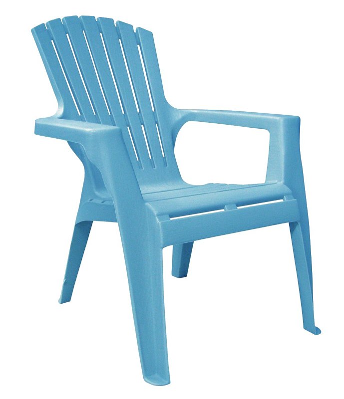 Adams RealComfort Kids Adirondack Chair, 18-1/4 in W, 23 in D, 23-3/4 in H, Polypropylene Frame, Pool Blue Frame