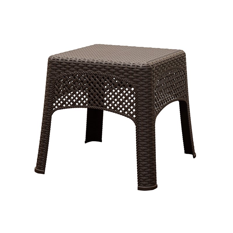 Adams 8071-60-3731 Woven Side Table, 18-1/2 in OAW, 18-1/2 in OAD, 18 in OAH, Square, Polypropylene Frame