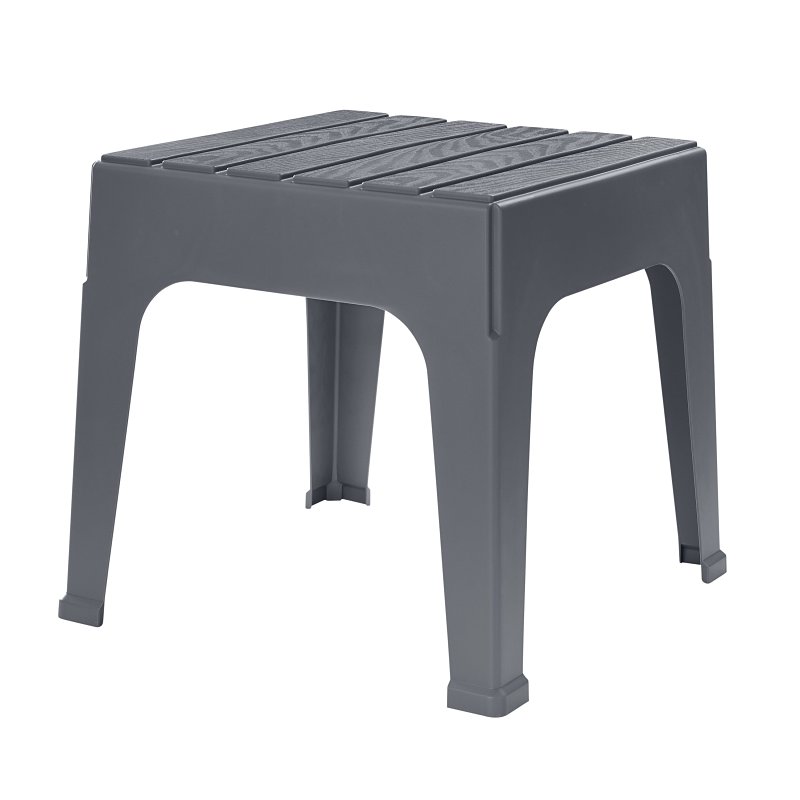 Adams BIG EASY 8090-13-3731 Stack Table, 18.9 in W, 18.9 in D, 17-3/4 in H, Resin Frame, Square Table, Gray Table