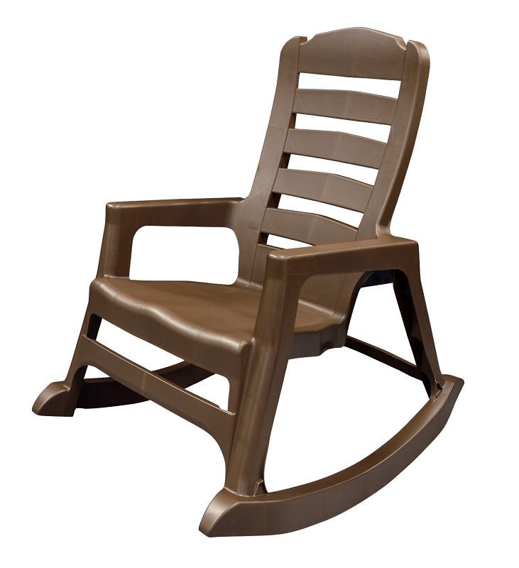 Adams BIG EASY 8080-60-3700 Rocking Chair, 29.62 in OAW, 36.9 in OAD, 41.01 in OAH, Polypropylene, Earth Brown