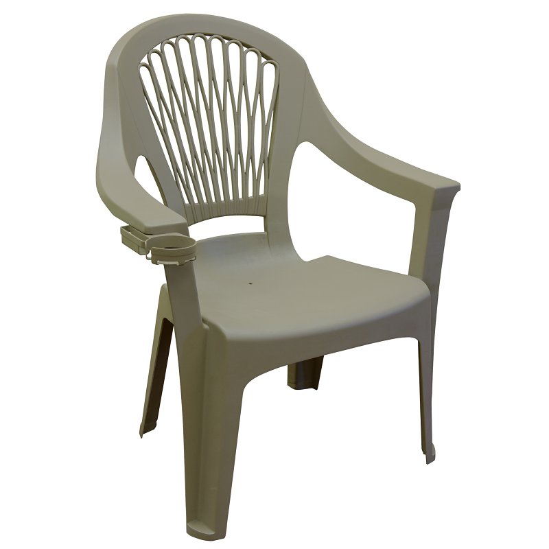 Adams Big Easy 8260-13-3700 High-Back Chair, 30.36 in W, 26.43 in D, 38.57 in H, Polypropylene, Gray