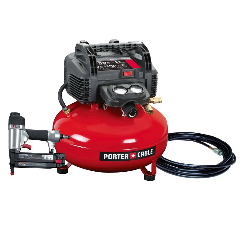 Porter-Cable PXCM12236 Portable Air Compressor, Electric, 6 gal Tank, 0.8 hp, 120 V, 150 psi Pressure, 1-Stage