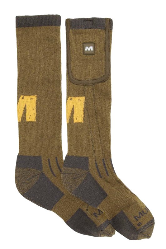 Muddy Nucleus Series HT-SOCK-CL-L/XL Heated Socks, Men's, L/XL, Acrylic/Merino Wool/Nylon/Polyester/Spandex, Brown Clay