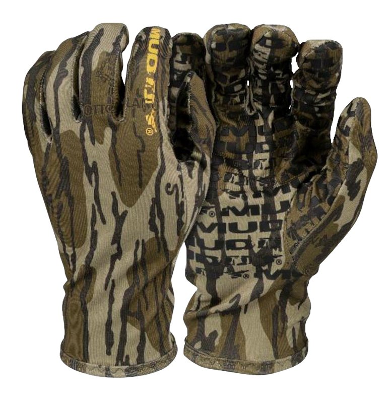 Muddy TRX Series Lightweight Fleece Hunting Gloves – Men’s L, Short Cuff, Mossy Oak Bottomland