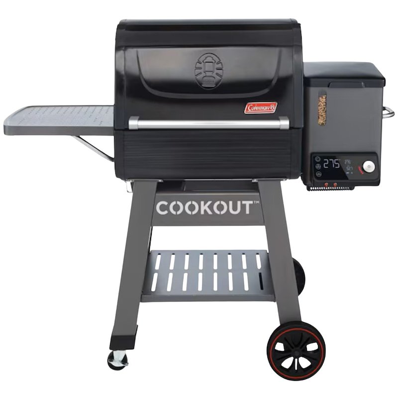 Black 2‑Wheel 1035 sq in Pellet Grill – Portable Outdoor BBQ