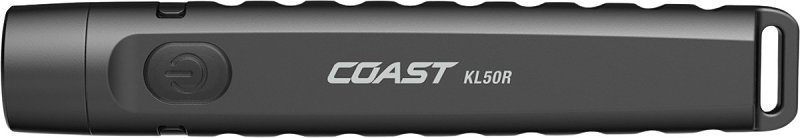 Coast KL50R Flashlight, Zithion Battery, 200 Lumens (High), 55 Lumens (Low), 400 Lumens (Turbo), Fixed, Flood Beam