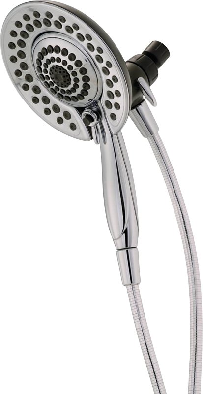 Delta 75583CSN Shower, Round, 1/2 in Connection, IPS, 1.75 gpm, 5-Spray Function, Plastic, Brushed Nickel, 72 in L Hose