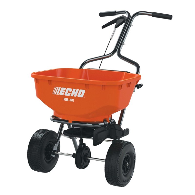 Echo RB-60 Hopper Spreader, 25000 sq-ft Coverage Area, 60 lb, Steel Frame, Pneumatic Wheel