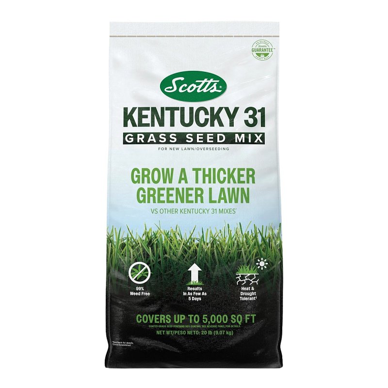 Scotts 18314 Grass Seed Mix, Kentucky 31, 20 lb Bag