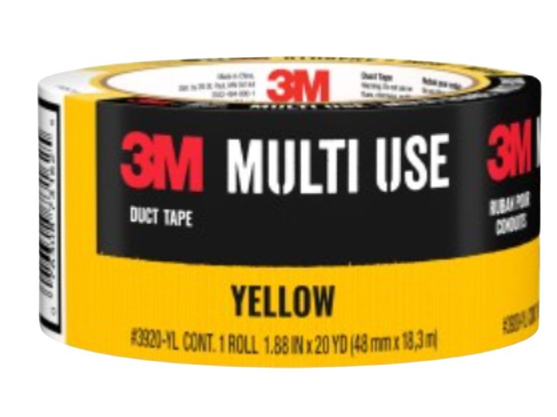 Scotch 3920-YL Duct Tape, 20 yd L, 1.88 in W, Yellow