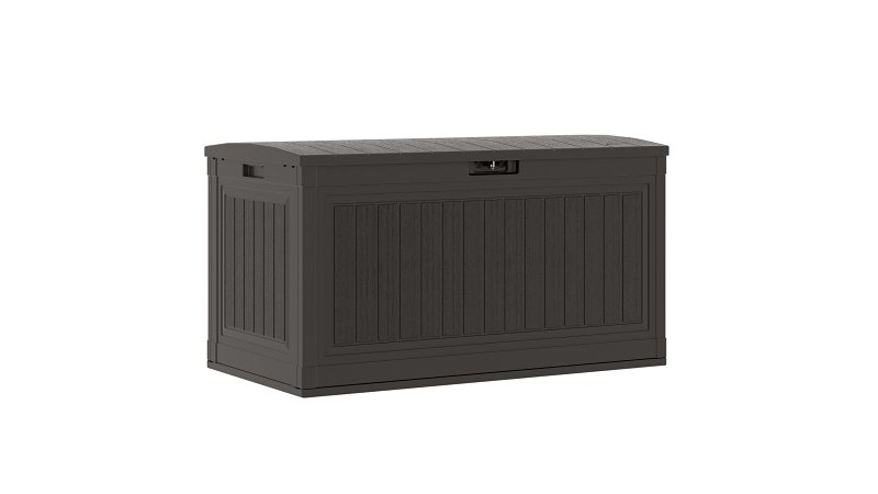 Suncast BMDB1080 Large Deck Box, 44 in W, 24 in D, 24-1/4 in H, Resin, Iron Ore
