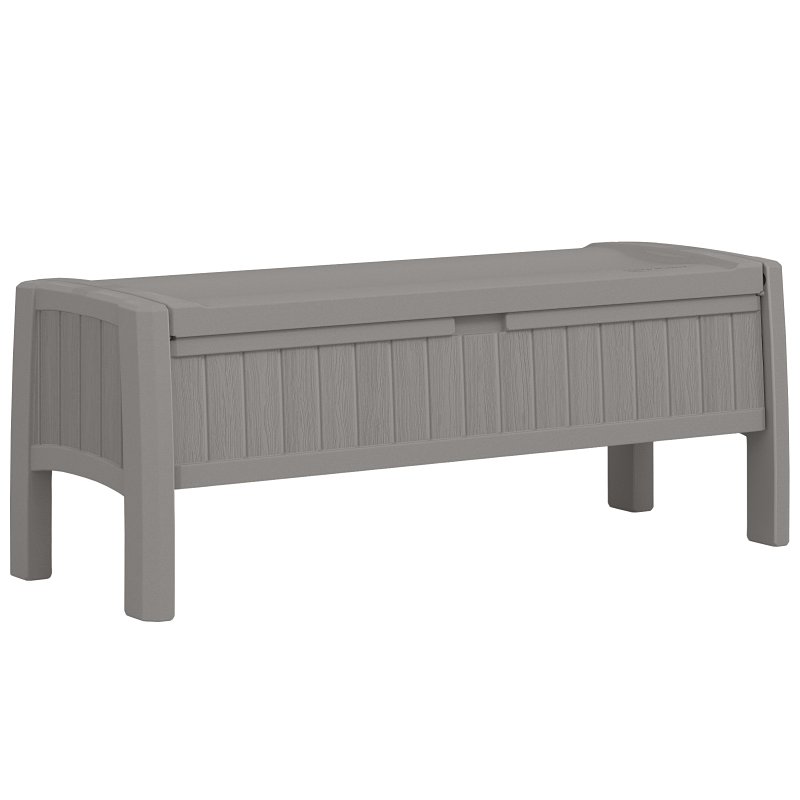 Suncast BMBN1200DG Outdoor Bench with Storage, 46 in W, 18 in D, 18 in H, 2 Seating, Resin Seat, Resin Frame