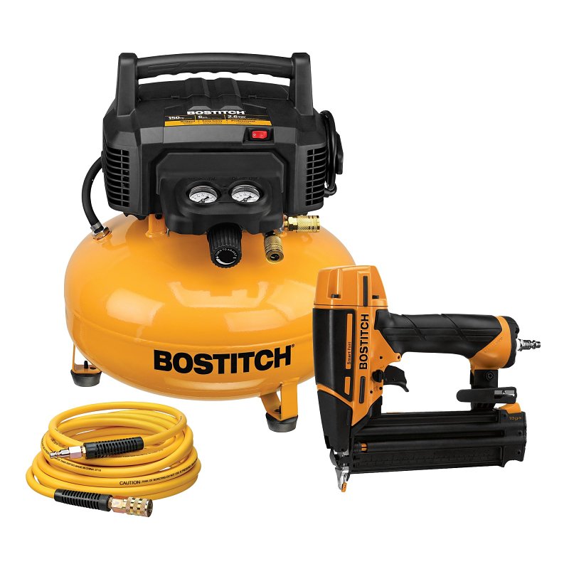 Bostitch BTFP1KIT18SP Electric Air Compressor Kit, Tool Only, 6 gal Tank, 120 V, 150 psi Pressure, 2.6 scfm Air