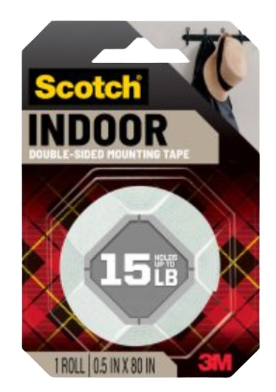 Scotch 110 Mounting Tape, 75 in L, 1/2 W, White