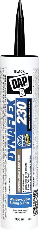 DAP DYNAFLEX 230 74102 Sealant, Black, 40 to 100 deg F, 300 mL Cartridge