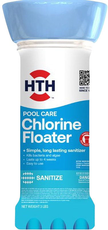 HTH 42057 Chlorine Floater, Tablet, Bleach, Chlorine, 3 lb