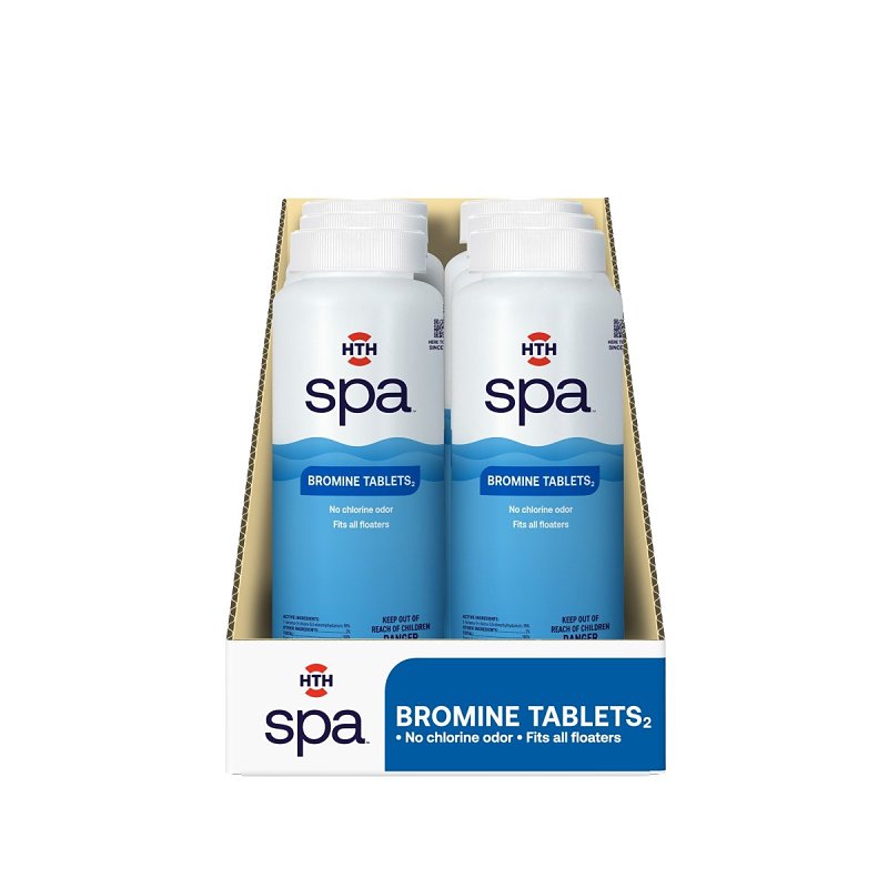 HTH Spa 86109 Bromine Tablet, 2 lb Bottle, Off-White