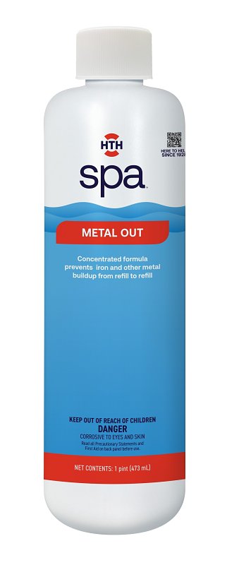 HTH Spa Care 86246 Metal Out Solution, 16 oz Bottle, Liquid