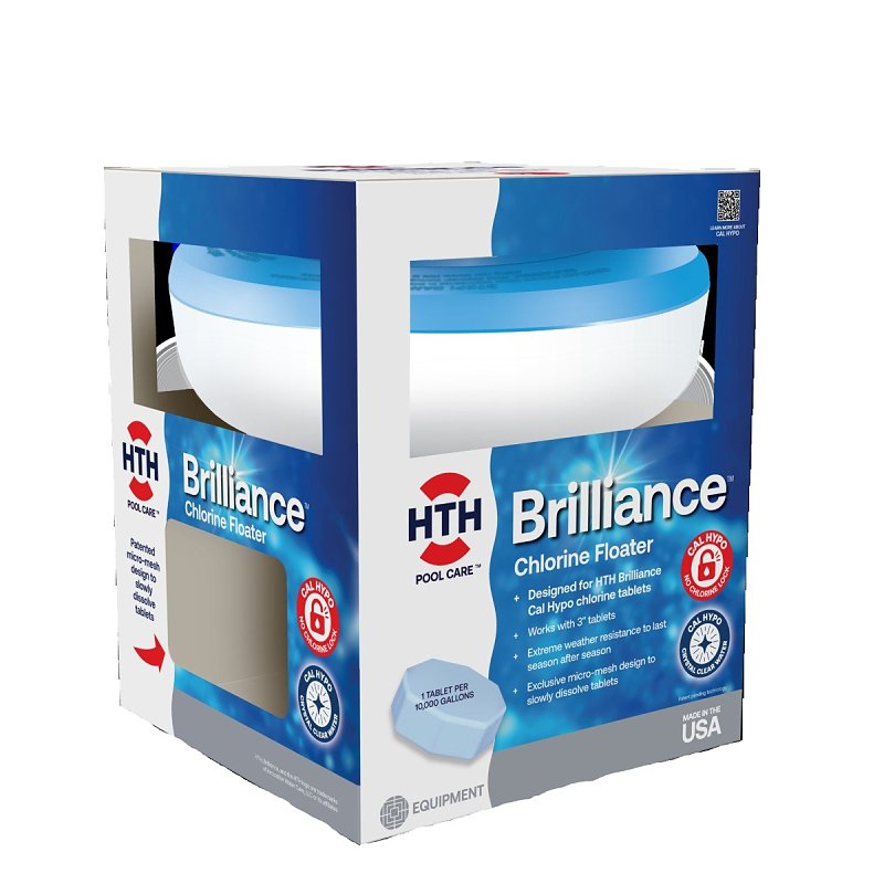 HTH Brilliance, Pool Care 91035 Chlorine Floater, 3 in Chlorine Tablet