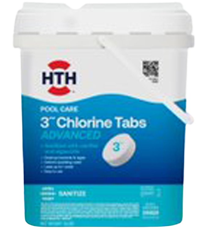 HTH Pool Care 42054 Advanced Chlorine Tabs, Tablet, Bleach, Chlorine-Like, Sharp, 15 lb