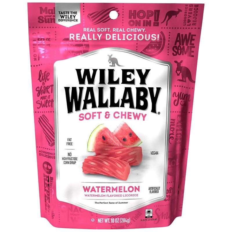Wiley Wallaby 633457 Licorice, Chewy, Watermelon, 10 oz Bag