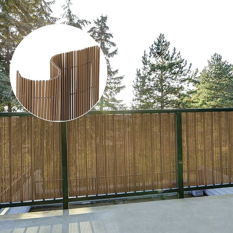 naturae decor SCR7-4096OK Privacy Screen, 96 in W, 1/4 in D, 40 in H, 1-Panel, PVC Panel, Oak