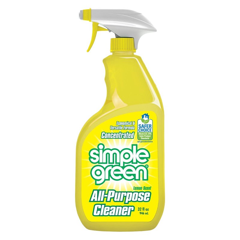 Simple Green 3010001214003 Concentrated All-Purpose Cleaner, 32 oz Bottle, Liquid, Lemon, Yellow