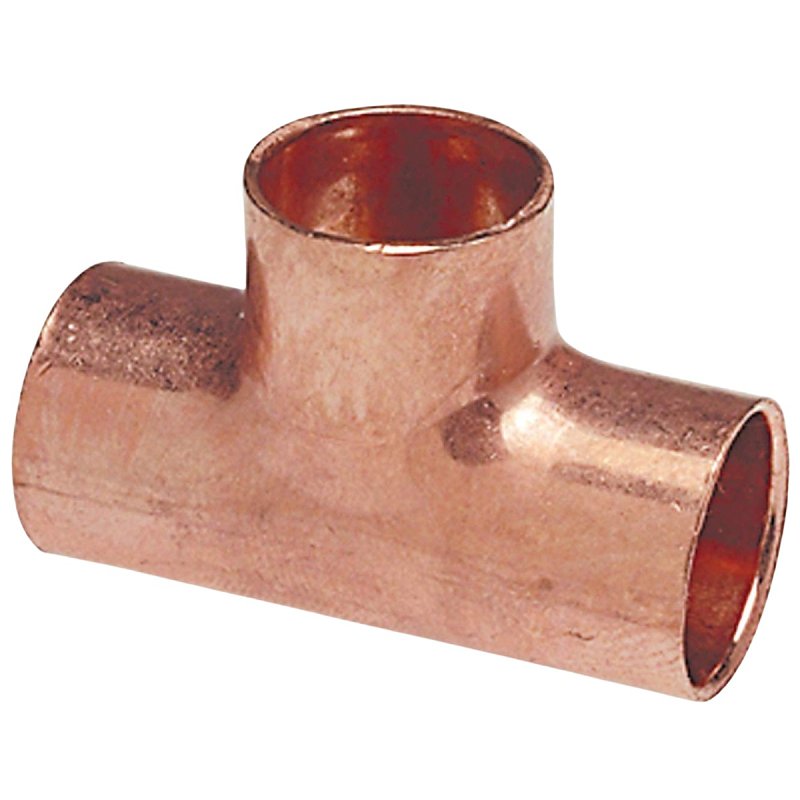 Nibco 611-R Series W01795D Reducing Pipe Tee, 2 x 2 x 1 in, Sweat, Copper, 494 psi Pressure